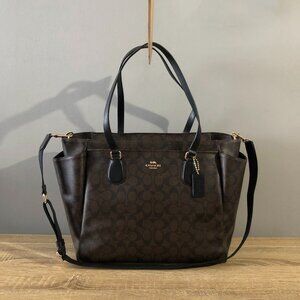 Coach Monogram Baby Diaper Bag in Signature Canvas Crossbody Tote MSRP $495